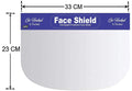 Go Hooked anti-fog face shield, clear PET protective visor with elastic band for full face protection. 33x23cm.