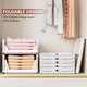 Go Hooked Foldable Wardrobe Organizer with Drawer Style Pull Out Design |Pack of 12 (6Large+6Small) 44x34cm Shelf Storage Box | Heavy Duty Plastic Shirt Stacker for Cupboard, Almirah & Closet | White