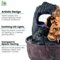 GoHooked Lord Ganesha polyresin fountain with LED lights and adjustable water flow, creating a tranquil ambiance.