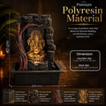 GoHooked multicolour polyresin Ganesha water fountain with LED light and pump, 40cm tall, for home decor.