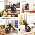 GoHooked Lord Ganesha polyresin tabletop fountain with LED lights and adjustable water flow, ideal for meditation and home decor.