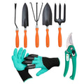 Go Hooked Garden Tools Set | Home Gardening Kit | Garden Gloves | Pruner Cutter | Cultivator | Fork | Shovel | Trowel | Weeder Gardening Kit Pack of 7 Pcs | Gardening Tools kit for Home Garden