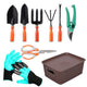 Go Hooked 9 Pcs Gardening Tools Kit Graden Gloves, Pruner Cutter, Cultivator, Fork, Transplanter, Trowel, Weeder, Graden Scissor, Storage Box Garden Tools Set for Indoor Outdoor Plants, Balcony