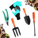 Go Hooked 5 Pcs Gardening Tools Kit Fork, Transplanter, Weeder, Pruner Cutter, Graden Gloves Heavy Duty with Soft Grip Handles Garden Tools Set for Indoor Outdoor Plants, Balcony, Home Garden Use