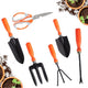 Go Hooked 6 Pcs Gardening Tools Kit Cultivator, Fork, Transplanter, Trowel, Weeder, Graden Scissor Heavy Duty with Soft Grip Handles Garden Tools Set for Indoor Outdoor Plants, Balcony, Home Garden
