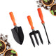 Go Hooked 3 Pcs Gardening Tools Kit Fork, Transplanter, Weeder Rust Resistant Heavy Duty with Soft Grip Handles Garden Tools Set for Indoor Outdoor Plants, Balcony, Home Garden Use