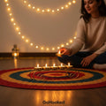 GoHooked gold iron scroll tealight candle holder with 5 trays, perfect for Diwali decor.