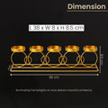 GoHooked gold metal circular ring design tealight candle holder with 5 trays, 38cm long