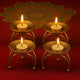 Go Hooked Metal Pedestal Candleâ€¯&â€¯Diya Stand in Matte Gold Finish Set of 4pcsâ€“ Multipurpose Decorative Tealight Candle Holder for Diwali, Homeâ€‘Temple, Festive & Table Centrepiece