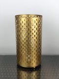 GoHooked gold metal table lamp with cutout pattern, Art Deco style, perfect for bedrooms and living rooms.