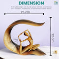GoHooked gold polyresin meditating yoga lady statue in elegant pose, 22cm tall.