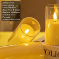 GoHooked set of 3 golden acrylic LED tea light candles with realistic flickering flame effect.