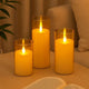 Go Hooked Acrylic LED Tea Light Candles Set of 3 â€“ Flameless Flickering Flameless Candles, Battery Operated Smokeless Safe Decorative Lights for Home DÃ©cor, Diwali, Weddings & Parties