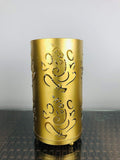 Go Hooked golden metal table lamp with intricate Ganesha cutouts, perfect for home decor, bedside, or living room.