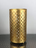 GoHooked golden metal table lamp with a perforated cylinder shade, Art Deco style, set of 3