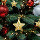 Go Hooked Christmas Decoration Hanging Stars Ornaments Festive Home Decor for Trees, Walls & Doors | Durable, Vibrant & Reusable (Golden, Pack of 6)
