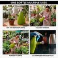 GoHooked green 1L plastic watering can with spray bottle and shower head for indoor plants, balcony, and nursery.