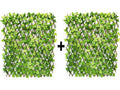 GoHooked green artificial ivy fence, expandable plastic trellis for outdoor decor, pack of 2