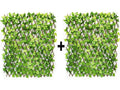 GoHooked green artificial ivy fence, expandable plastic trellis with realistic leaves for outdoor decor. Pack of 2.