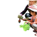 GoHooked green plastic dinosaur watering can for kids, 1 liter capacity, fun garden accessory.