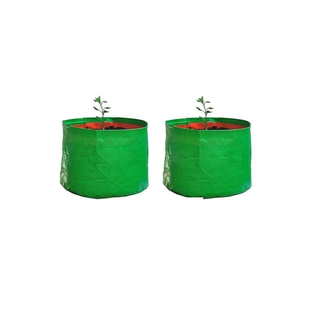 GoHooked pack of 2 green UV treated HDPE grow bags, 18" x 18", for terrace and balcony gardening.