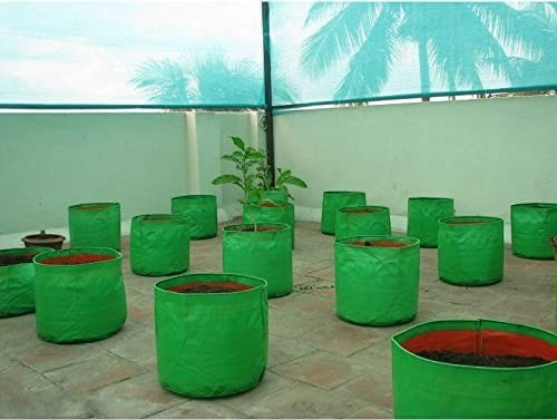 GoHooked 18"x18" green UV treated HDPE grow bags for terrace gardening, pack of 2