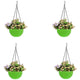 Go Hooked Hanging Pots | Green Plastic | Diameter 7.1 Inch | Height 4.8 Inch | Thickness 3 mm | Chain Length 13 Inch Approx. | 3 Pieces