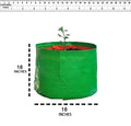 GoHooked green HDPE grow bag, 18x18 inches, UV treated, ideal for terrace and balcony gardening.