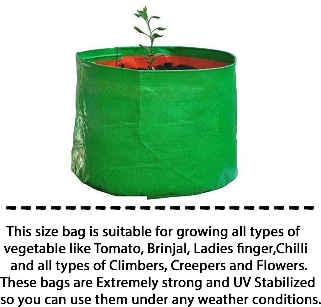 Go Hooked green UV treated HDPE grow bag, 18" x 18", for terrace and balcony gardening. Pack of 2.