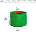 GoHooked green HDPE grow bag, 9x9 inches, UV treated, ideal for terrace and balcony gardening. Pack of 2.