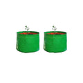 GoHooked pair of 9"x9" green HDPE grow bags for terrace gardening, UV treated for durability.
