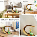 Go Hooked green polyresin meditating woman statue with gold curved base, ideal for yoga and zen decor.
