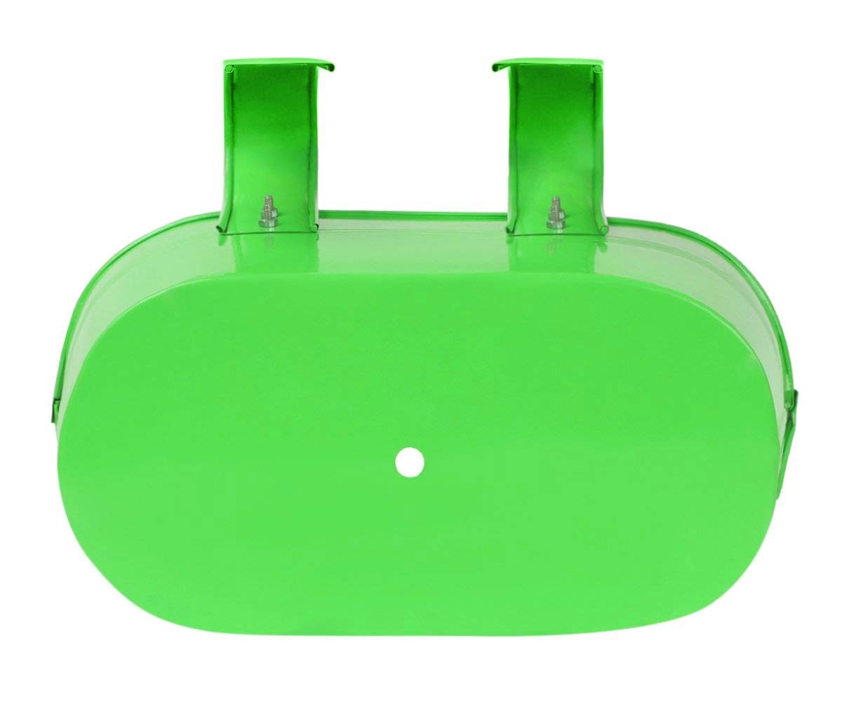 Go Hooked 12-inch oval green metal hanging planter with hooks for railings, decks, and patios.
