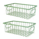 Go Hooked Multipurpose 10" Metal Bathroom Storage Organizer Basket Bin - Modern Wire Grid Design - for Organization in Cabinets, on Countertops, Bedroom, Bathroom, Garage (Pack of 2, Green)