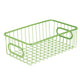 Go Hooked Multipurpose 10" Metal Bathroom Storage Organizer Basket Bin - Modern Wire Grid Design - for Organization in Cabinets, on Countertops, Bedroom, Bathroom, Garage (Pack of 1, Green)