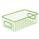 Bianco Multipurpose 10" Metal Bathroom Storage Organizer Basket Bin - Modern Wire Grid Design - for Organization in Cabinets, on Countertops, Bedroom, Bathroom, Garage (Pack of 1, Green)