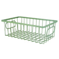 GoHooked green metal wire grid storage basket with handles, 10" multipurpose organizer bin