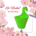 Go Hooked green plastic hanging planter, 22 cm diameter, 17 cm height, ideal for vertical gardens and balconies.