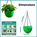 Go Hooked green crystal plastic hanging planter with metal chain, 8.5 inch diameter, 5.8 inch height.