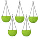 VIMIFORYOU Haning Planters Plastic Hanging Pots for Plants Balcony, Garden, Home (Pack of 6, Green, Chain Included, 7.1 x 4.8 Inch)