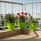 Go Hooked Sunshine Flower Pot/Planters for Home Decor, Plastic Pots for Gardening/Home, Flower Pots Indoor-Outdoor & Planter for Plants (Green) (Pack of 3)