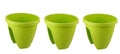 GoHooked set of 3 green 12-inch plastic railing planters for balconies and hanging.