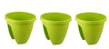 GoHooked set of 3 green 12-inch plastic railing planters with a modern style and lightweight design.