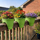 Go Hooked Flower Pots | Railing Pots | Hanging Planters | Flower Pots | 12 Inch | Green | Set of 3