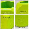 GoHooked green plastic square Tulsi plant pot with Hindu religious symbols embossed, 17.5 cm, lightweight and durable.