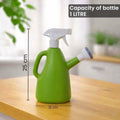 GoHooked green 1 litre plastic watering can with spray bottle attachment and adjustable nozzle for indoor plants.