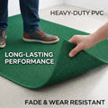 GoHooked green heavy-duty PVC anti-skid bathroom mat with triangular drainage pattern for wet areas