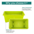 GoHooked bright green rectangular plastic plant pots, 35cm, pack of 6, for home and garden