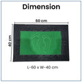 GoHooked green rubber door mat with black border and footprint design, measuring 40x60 cm for home entrance use.