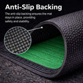 GoHooked green rubber door mat with anti-slip textured backing and ribbed surface for home entrance